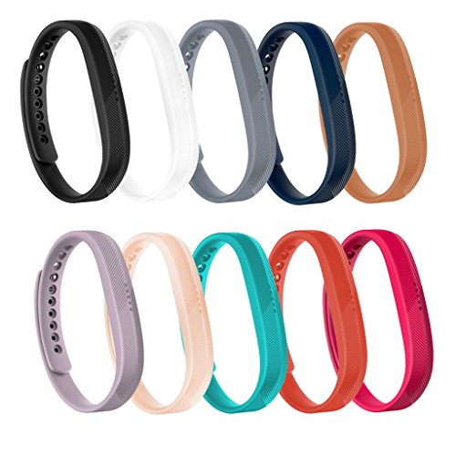 Bands for Fitbit Flex 2, Classic Fitness Replacement Accessories Wrist Band for 2016 Fit bit Flex2, Pack of 10, Small