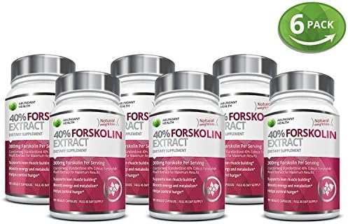 6 Bottle Bundle - Save an Extra 15% - 40% FORSKOLIN COMPLEX 300MG Per Serving - 90 Veggie Caps - Standardized to 40% Coleus Forskohlii Root Extract