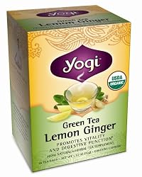 Yogi Green Tea Lemon Ginger, Herbal Tea Supplement, 16-Count Tea Bags (Pack of 6)