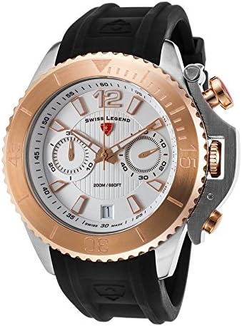Swiss Legend Men's 'Scorpion' Quartz Stainless Steel and Silicone Automatic Watch, Color:Black (Model: 14018SM-SR-02S)