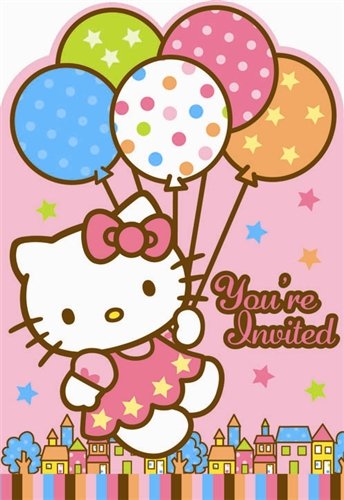 Amscan Hello Kitty Balloon Dreams Die-Cut Invitations 8-Count Amscan Hello Kitty Balloon Dreams Die-Cut Invitations 8-Count
