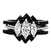 Black Stainless Steel Marquise Cut AAA Cubic Zirconia CZ 3 Stones Women Wedding Engagement Ring Set TKJ