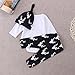 Newborn Infant Baby Girls Boy Deer Tops Bodysuit Long Pants Hat 3pcs Outfits Set,White&navy Blue,0-3 Months