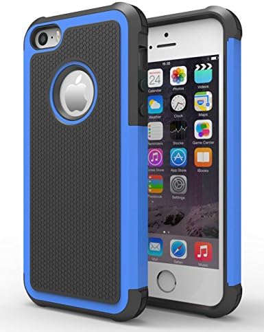 iPhone 5S Case, MiHua Apple iPhone 5 5S Protective Case Shockproof Rubber Slim Case Cover Anti-scratch Luxury Hybrid Dual Layer Full Cover Case for iPhone 5 5S £¨ Blue £©
