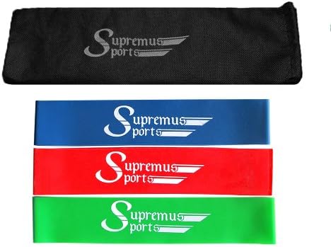 Best Quality Set of 3 10" or 14" Loop Bands / Stretch Bands / Fitness Bands / Resistance Bands (Light, Medium, Heavy) Home Gym Exercise for Men and Women Good for Yoga Pilates Workout Physical Therapy Strengthening Training for Legs Hip Shoulders Chest Arms 100% Natural Latex