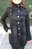 BB Dakota Romaine Black Faux Wool Coat