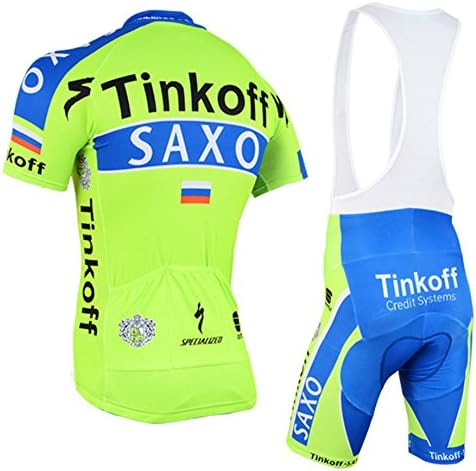 2015 Tinkoff SAXO Pro Team Men's Camouflage Short Sleeve Replica Cycling Jersey and Bib Shorts Set Green