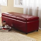 Review SmartBargains  / Lorraine Red Leather Storage Bench