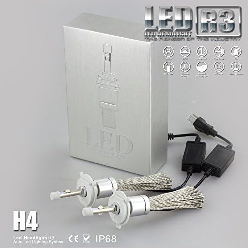 ChoGath Super Bright R3 H4 Hi Lo Xenon White 6000K Car LED Headlight Conversion Kit Cree XHP-50 4800lm Bulb
