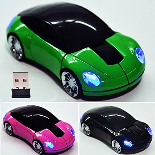 lxbin For Laptop PC 1800DPI USB 2.4G Wireless Optical Mouse Mice Car Shaped D_L Pink
