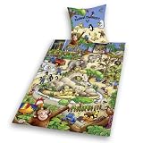 Herding 465169050 Bettw&auml;sche Zoo, 80x80 cm + 135x200 cm, Biber / Flanell