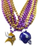 NFL Minnesota Vikings Team Medallion, Mini-Helmet and Mardi-Gras Bead Set