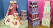 Baby Girl Gift Tower Gift Set - Stands 2 feet high assembled - by Baby Cakes, Inc.