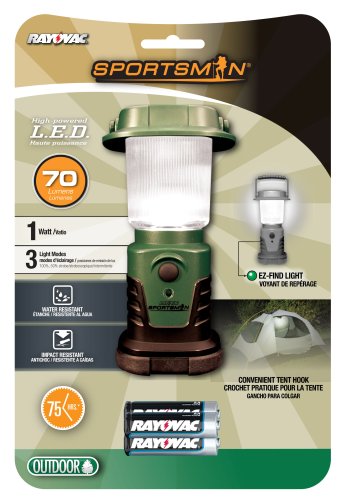 Rayovac SP1W3AALN-B Sportsman 70-Lumens LED Mini Lantern With Batteries