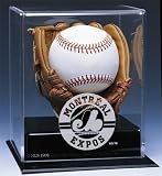 MONTREAL EXPOS AUTOGRAPH BASEBALL DISPLAY CASE w/ GLOVE