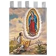 Church Banner - Our Lady of Guadalupe - Cotton Canvas with Archival Inks and UV Coating - Border Rings for Rod Hanging. Print Size 24"x36"