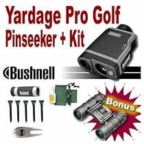 Bushnell Yardage Pro Golf Pinseeker 1500 Laser Rangefinder and Accessory Bundle
