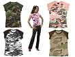 Womens Camouflage Vintage Military Raglan Short Sleeve T-Shirt
