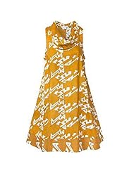 A-line Princess Seams   Waistline Cowl Neck Cotton Mini Dress 