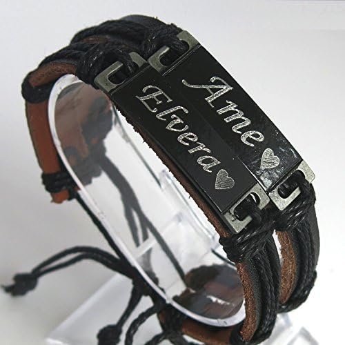 Personalized Leather Bracelet with Any Name Free Engraved