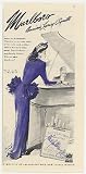 1944 Marlboro Cigarette Lady Smoking Piano art Print Ad