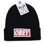 Obey Beanies (Black with Red Logo)