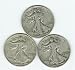 1942 Walking Liberty Half Dollars P-D-S All 3 Mints