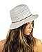 NYFASHION101 Braided Trim Spring Summer Cotton Lace Vented Fedora Hat