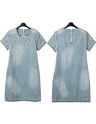 Sexy Denim Beaded  Dress