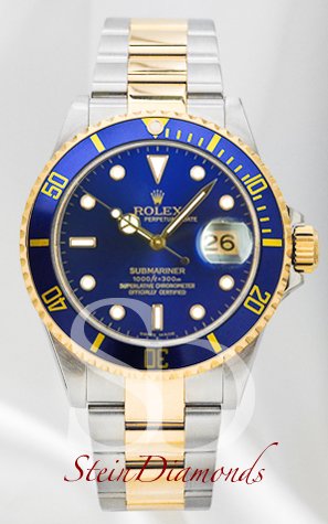 Stein Diamonds Rolex Submariner Two-Tone Blue Dial 16613 Blue