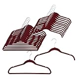 Karen Rhodes 3280 Slim Anti-Slip Velvet Hangers, Burgundy, Set of 24