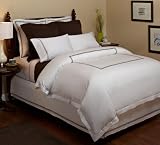 Pinzon 400-Thread-Count Egyptian Cotton Sateen King Hotel Stitch Duvet Cover, Espresso