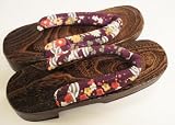 Purple floral Geta Wooden Sandals