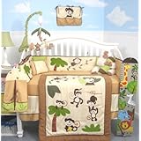SoHo Curious Monkey Baby Crib Nursery Bedding Set 10 pcs