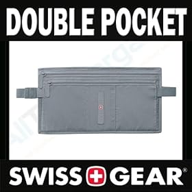  SWISS MONEY BELT DOUBLE POCKET WAIST BAG POUCH TRAVEL