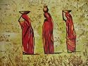 20X24"Abstract Hand-painted Oil Painting Africa Ladies