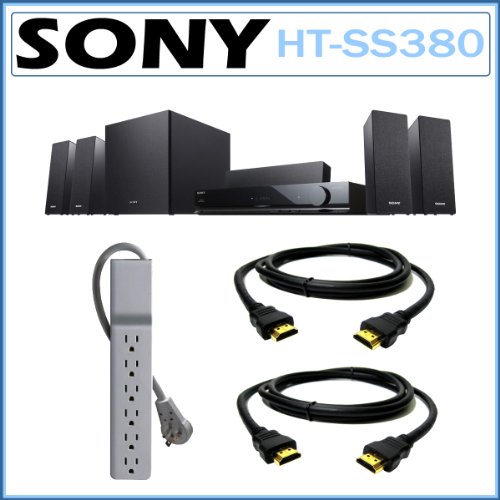 Sony HT-SS380 3D Home Theater System + 2 HDMI Cables + Surge Protector
