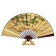 Handmade Folding Decorative Wall Fan With Stand - Chinese Lakeside Cranes Design