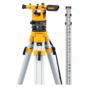 DEWALT DW092PK  20X Transit Level Package with Tripod, Rod, and Carrying Case
