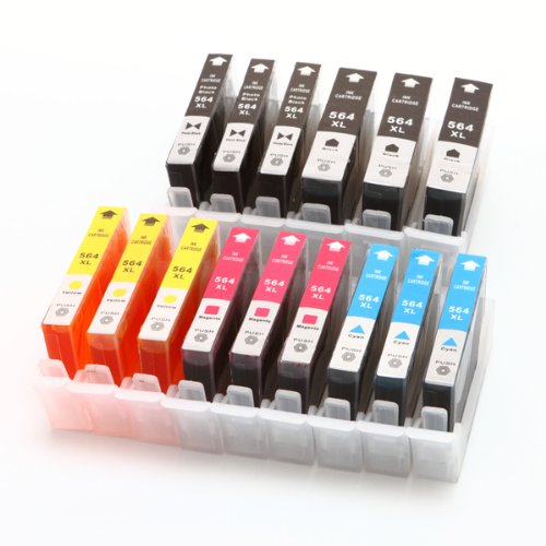 15pk HP 564 XL Ink Cartridge With Chip For PhotoSmart C6340 C6350 C6380 B8550 B8553 B8558 C309C PhotoSmart Premium Fax All-in-One C310A PhotoSmart Premium e- All-in-One C410A PhotoSmart Premium Fax e-All-in-One C309n PhotoSmart Premium Touchsmart Web All-in-One B209c PhotoSmart Plus All-in-One B210 PhotoSmart Plus e-All-in-One C510A PhotoSmart estation All-in-One D5460 D7560