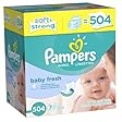 Pampers Softcare Baby Fresh Wipes 7x box, 504 Count
