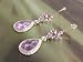 Fashion earrings 775 lilac drops on silver colour metal