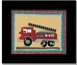 Fire Truck Engine Framed Print Boys Room Art Decor