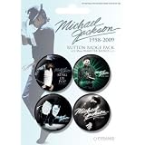 Michael Jackson 4 Button Collectors Pack Silver