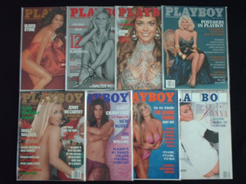 PLAYBOY MAGAZINE (8ct Lot) Celebritie's - 2007 Pam Anderson, 2004 Brooke Burke, Denise Richards, 1998 Ciny Crawford, 1996 Jenny McCarthy, 1992 Anna Nicole Smith, 1991 Barbi Twins & 1987 Vanna White