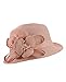 NYfashion101 Side Flip Cloche Bucket Hat w/ Woven Flower & Ribbon Accent