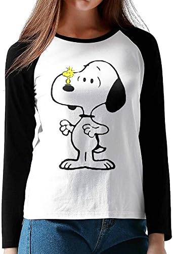 Beautiful Women Raglan Long Sleeve Snoopy And Woodstock Baseball Shirts
