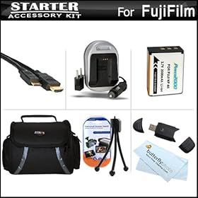 Must Have Accessory Kit For Fuji Fujifilm FinePix SL300, SL280, SL260, SL240 Digital Camera Includes Extended (2000 Mah) Replacement Fuji NP-85 Battery + AC/DC Rapid Charger + Deluxe Case + USB 2.0 Card Reader + Mini HDMI Cable + Screen Protectors + More