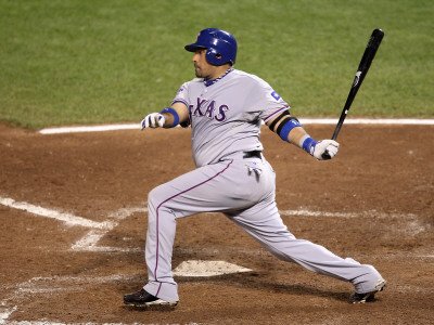 Texas Rangers v San Francisco Giants, Game 1: Bengie Molina Photographic Poster Print by Christian Petersen, 12x16