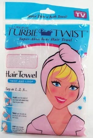 The Original Turbie Twist Super Absorbent Hair Towel (Pink) and Shower Carry-all (Black with Pink Trim) Set